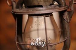 Antique Railroad Lantern Deitz Lamp Light NYC Lines glass Globe 6 wire Early old