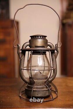 Antique Railroad Lantern Deitz Lamp Light NYC Lines glass Globe 6 wire Early old