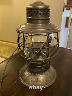 Antique Railroad Lantern Handlan Buck Frisco Bellbottom
