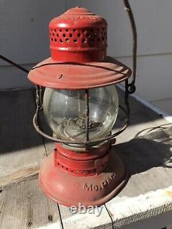 Antique Railroad Lantern MP Mo Pac St Louis Handlan Buck bell bottom Red Safety