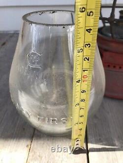 Antique Railroad Lantern MP Mo Pac St Louis Handlan Buck bell bottom Red Safety