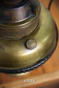 Antique Railroad Lantern Oil Lamp Country Store hanging Light vintage brass old