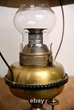 Antique Railroad Lantern Oil Lamp Country Store hanging Light vintage brass old