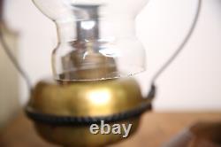 Antique Railroad Lantern Oil Lamp Country Store hanging Light vintage brass old
