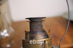 Antique Railroad Lantern Oil Lamp Country Store hanging Light vintage brass old