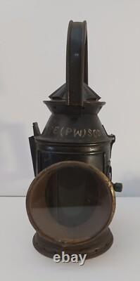 Antique Railroad Lantern, Old Hand Signal Railway Lamp