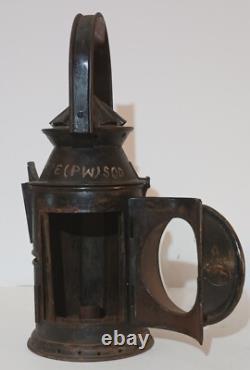 Antique Railroad Lantern, Old Hand Signal Railway Lamp