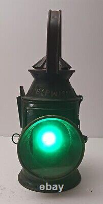 Antique Railroad Lantern, Old Hand Signal Railway Lamp