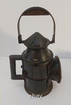 Antique Railroad Lantern, Old Hand Signal Railway Lamp