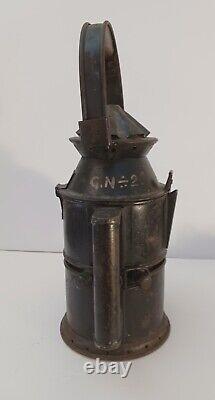Antique Railroad Lantern, Old Hand Signal Railway Lamp