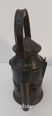Antique Railroad Lantern, Old Hand Signal Railway Lamp