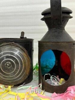 Antique Railroad Lantern, Old Signal Railway Lamps, Unique Home and Décor