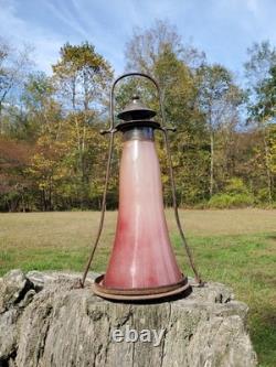 Antique Railroad Lantern RARE Blown Glass School Skater Home RR Candlelight Lamp