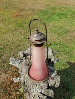 Antique Railroad Lantern RARE Blown Glass School Skater Home RR Candlelight Lamp
