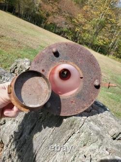 Antique Railroad Lantern RARE Blown Glass School Skater Home RR Candlelight Lamp