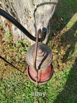 Antique Railroad Lantern RARE Blown Glass School Skater Home RR Candlelight Lamp