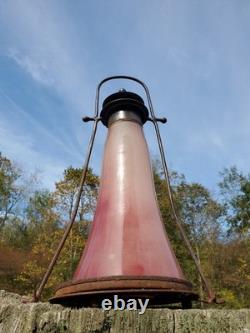 Antique Railroad Lantern RARE Blown Glass School Skater Home RR Candlelight Lamp