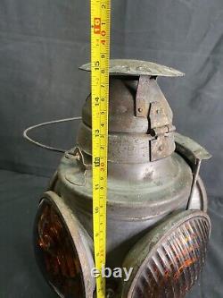 Antique Railroad Lantern Vintage Signal Oil Lamp Handlan