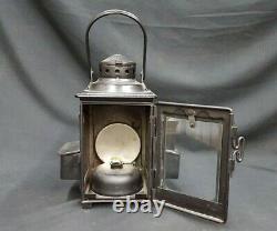 Antique Railroad Lantern with Burner & Match Holders