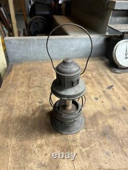 Antique Railroad RR Oil Lantern Lamp Conductor Presentation Bell Bottom Parts