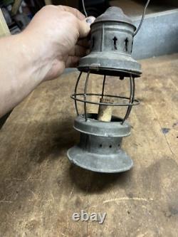 Antique Railroad RR Oil Lantern Lamp Conductor Presentation Bell Bottom Parts