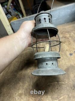 Antique Railroad RR Oil Lantern Lamp Conductor Presentation Bell Bottom Parts