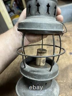 Antique Railroad RR Oil Lantern Lamp Conductor Presentation Bell Bottom Parts