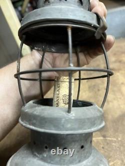Antique Railroad RR Oil Lantern Lamp Conductor Presentation Bell Bottom Parts