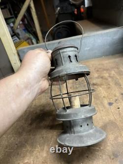 Antique Railroad RR Oil Lantern Lamp Conductor Presentation Bell Bottom Parts