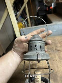 Antique Railroad RR Oil Lantern Lamp Conductor Presentation Bell Bottom Parts