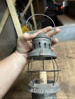 Antique Railroad RR Oil Lantern Lamp Conductor Presentation Bell Bottom Parts