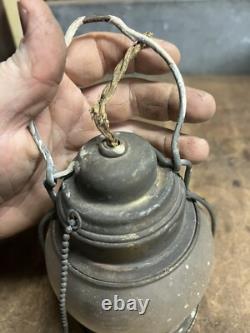 Antique Railroad RR Train Steam Engine Brass Electric Light Lamp Lantern W Globe