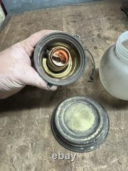 Antique Railroad RR Train Steam Engine Brass Electric Light Lamp Lantern W Globe
