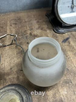 Antique Railroad RR Train Steam Engine Brass Electric Light Lamp Lantern W Globe