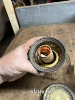 Antique Railroad RR Train Steam Engine Brass Electric Light Lamp Lantern W Globe