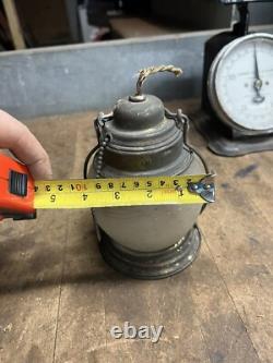 Antique Railroad RR Train Steam Engine Brass Electric Light Lamp Lantern W Globe