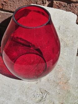 Antique Railroad Red Globe L&n Rr Louisville & Nashville Rr Railway Glass Globe