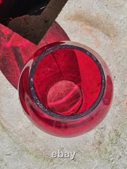 Antique Railroad Red Globe L&n Rr Louisville & Nashville Rr Railway Glass Globe