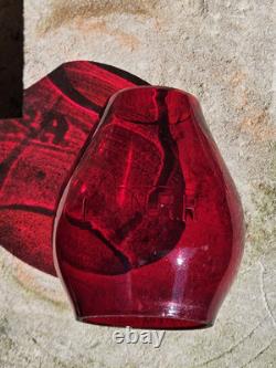 Antique Railroad Red Globe L&n Rr Louisville & Nashville Rr Railway Glass Globe