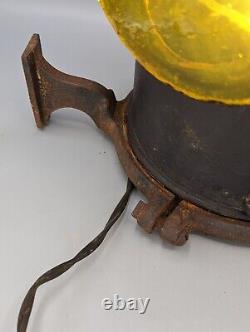 Antique Railroad THE ADLAKE NON SWEATING LAMP CHICAGO Yellow Red Green Glass