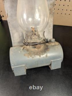 Antique Railroad Train Car Bunk Lantern Oil Lamp Metal Wall Mount Caboose