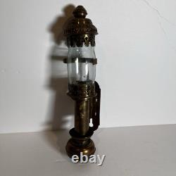 Antique Railroad Train Oil Lantern Wall Sconce Candle Lamp Light Fixture Brass
