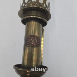 Antique Railroad Train Oil Lantern Wall Sconce Candle Lamp Light Fixture Brass