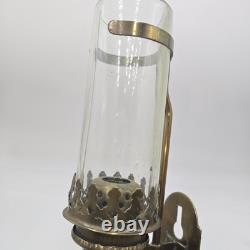 Antique Railroad Train Oil Lantern Wall Sconce Candle Lamp Light Fixture Brass