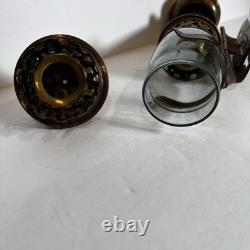 Antique Railroad Train Oil Lantern Wall Sconce Candle Lamp Light Fixture Brass