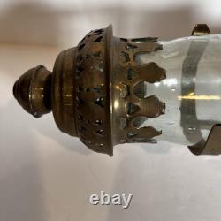 Antique Railroad Train Oil Lantern Wall Sconce Candle Lamp Light Fixture Brass