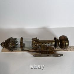 Antique Railroad Train Oil Lantern Wall Sconce Candle Lamp Light Fixture Brass