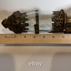 Antique Railroad Train Oil Lantern Wall Sconce Candle Lamp Light Fixture Brass