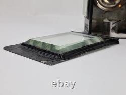 Antique Railway Lantern Early 1900s Black Metal Inspection Lamp Faceted Glass