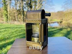 Antique Railway Signal Lantern, Copper Carbide Lamp, Belgium, Early 20th Century